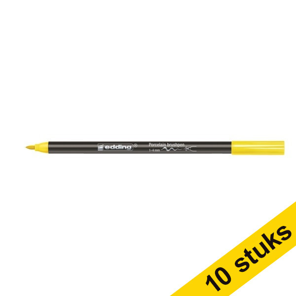 Aanbieding: 10x Edding 4200 porselein-penseelstift geel (1 - 4 mm penseelpunt) 239812 - 1