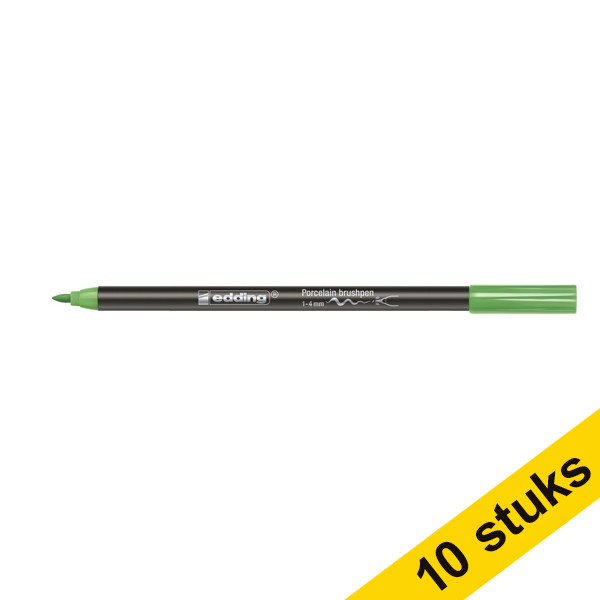 Aanbieding: 10x Edding 4200 porselein-penseelstift lichtgroen (1 - 4 mm penseelpunt) 239817 - 1