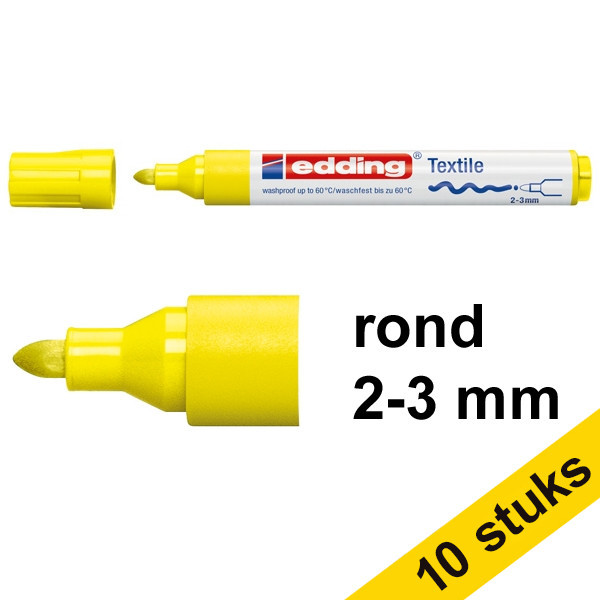 Aanbieding: 10x Edding 4500 textielmarker fluogeel (2 - 3 mm rond) 239834 - 1