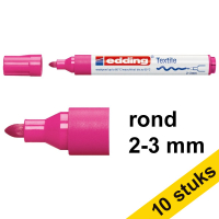 Edding Aanbieding: 10x Edding 4500 textielmarker fluoroze (2 - 3 mm rond)  239836