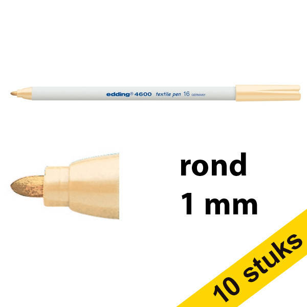 Edding Aanbieding: 10x Edding 4600 textielmarker lichtoranje (1 mm rond)  239853 - 1