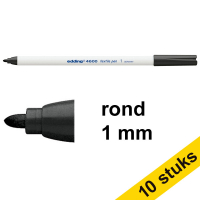 Edding Aanbieding: 10x Edding 4600 textielmarker zwart (1 mm rond)  239865
