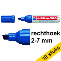 Aanbieding: 10x Edding 500 permanent marker blauw (2 - 7 mm schuin)