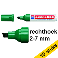 Edding Aanbieding: 10x Edding 500 permanent marker groen (2 - 7 mm schuin)  239869
