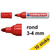 Edding Aanbieding: 10x Edding 550 permanent marker rood (3 - 4 mm rond)  239505