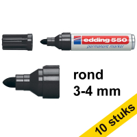 Edding Aanbieding: 10x Edding 550 permanent marker zwart (3 - 4 mm rond)  239504