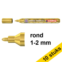 Edding Aanbieding: 10x Edding 74 M glanslakmarker goud (1 - 2 mm rond)  239897