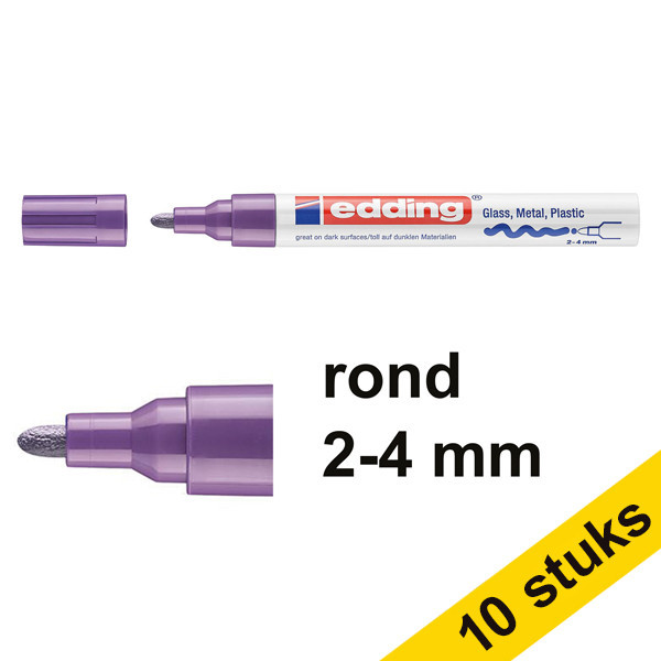 Edding Aanbieding: 10x Edding 750 glanslakmarker violet (2 - 4 mm rond)  239450 - 1
