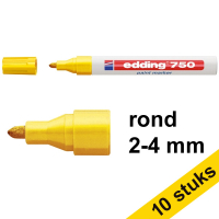 Edding Aanbieding: 10x Edding 750 lakmarker geel (2 - 4 mm rond)  239447