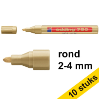 Edding Aanbieding: 10x Edding 750 lakmarker goud (2 - 4 mm rond)  239454