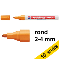 Edding Aanbieding: 10x Edding 750 lakmarker oranje (2 - 4 mm rond)  239448