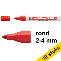 Edding Aanbieding: 10x Edding 750 lakmarker rood (2 - 4 mm rond)  239444