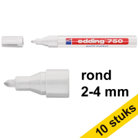 Edding Aanbieding: 10x Edding 750 lakmarker wit (2 - 4 mm rond)  239453