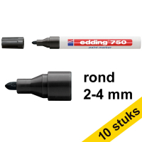 Aanbieding: 10x Edding 750 lakmarker zwart (2 - 4 mm rond)