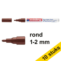 Aanbieding: 10x Edding 751 glanslakmarker bruin (1 - 2 mm rond)