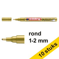 Edding Aanbieding: 10x Edding 751 glanslakmarker goud (1 - 2 mm rond)  240532