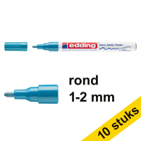 Edding Aanbieding: 10x Edding 751 glanslakmarker lichtblauw (1 - 2 mm rond)  239466