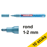 Aanbieding: 10x Edding 751 glanslakmarker metallic lichtblauw (1-2 mm rond)