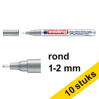 Edding Aanbieding: 10x Edding 751 glanslakmarker zilver (1 - 2 mm rond)  240533