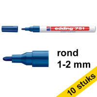 Edding Aanbieding: 10x Edding 751 lakmarker blauw (1 - 2 mm rond)  239459