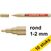 Edding Aanbieding: 10x Edding 751 lakmarker goud (1 - 2 mm rond)  239468