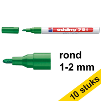 Edding Aanbieding: 10x Edding 751 lakmarker groen (1 - 2 mm rond)  239460