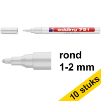 Edding Aanbieding: 10x Edding 751 lakmarker wit (1 - 2 mm rond)  239467