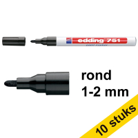 Aanbieding: 10x Edding 751 lakmarker zwart (1 - 2 mm rond)