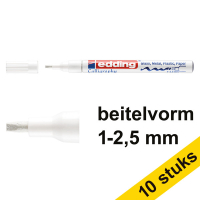 Edding Aanbieding: 10x Edding 753 glanslakmarker kalligrafie wit (1 - 2,5 mm)  239901