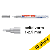 Aanbieding: 10x Edding 753 glanslakmarker kalligrafie zilver (1 - 2,5 mm)