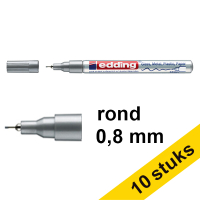 Edding Aanbieding: 10x Edding 780 glanslakmarker zilver (0,8 mm rond)  200992