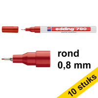 Aanbieding: 10x Edding 780 lakmarker rood (0,8 mm rond)