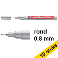 Edding Aanbieding: 10x Edding 780 lakmarker zilver (0,8 mm rond)  239477