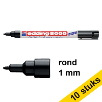 Aanbieding: 10x Edding 8000 diepvriesmarker zwart (1 mm rond)