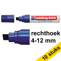 Aanbieding: 10x Edding 800 permanent marker blauw (4 - 12 mm schuin)