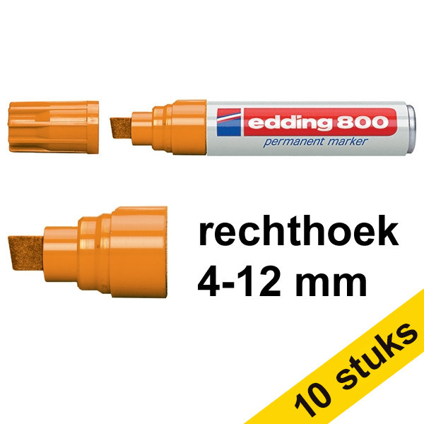 Edding Aanbieding: 10x Edding 800 permanent marker oranje (4 - 12 mm schuin)  239498 - 1