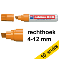 Aanbieding: 10x Edding 800 permanent marker oranje (4 - 12 mm schuin)