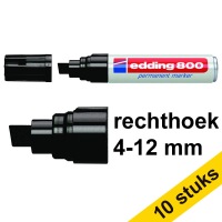 Aanbieding: 10x Edding 800 permanent marker zwart (4 - 12 mm schuin)