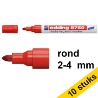 Aanbieding: 10x Edding 8750 industriële paint marker rood (2 - 4 mm rond)