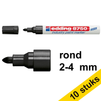 Aanbieding: 10x Edding 8750 industriële paint marker zwart (2 - 4 mm rond)