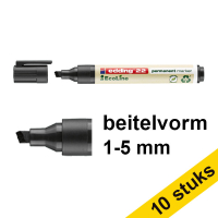 Aanbieding: 10x Edding EcoLine 22 permanente marker zwart (1 - 5 mm schuin)