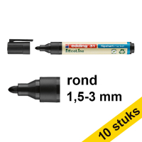 Aanbieding: 10x Edding EcoLine 31 flipchart marker zwart (1,5 - 3 mm rond)