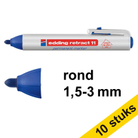 Aanbieding: 10x Edding Retract 11 permanent marker blauw (1,5 - 3 mm rond)