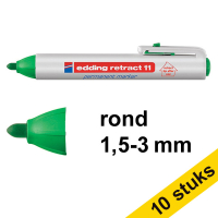 Aanbieding: 10x Edding Retract 11 permanent marker groen (1,5 - 3 mm rond)