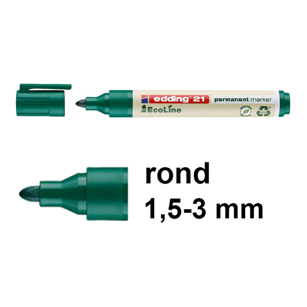 Edding EcoLine 21 permanente marker groen (1,5 - 3 mm rond) 4-21004 240333 - 1