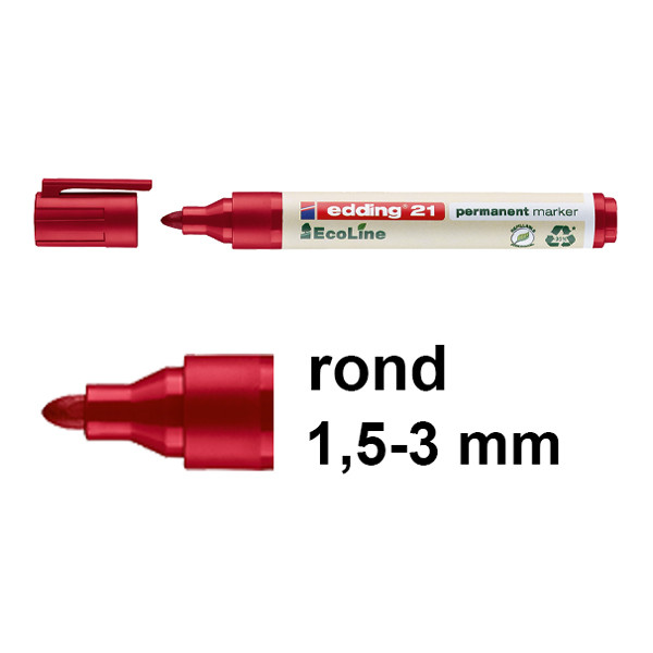 Edding EcoLine 21 permanente marker rood (1,5 - 3 mm rond) 4-21002 240331 - 1