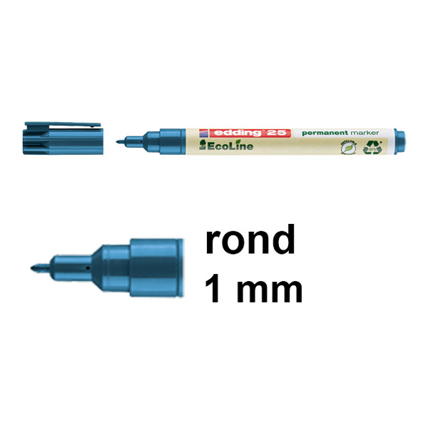 Edding EcoLine 25 permanente marker blauw (1 mm rond) 4-25003 240340 - 1