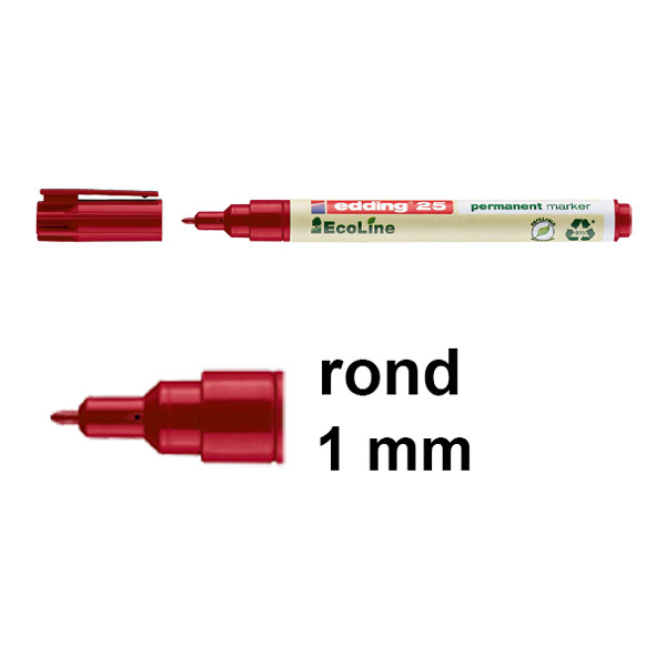 Edding EcoLine 25 permanente marker rood (1 mm rond) 4-25002 240339 - 1