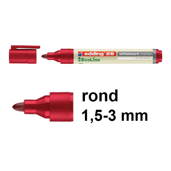 Edding EcoLine 28 whiteboard marker rood (1,5 - 3 mm rond) 4-28002 240348 - 1