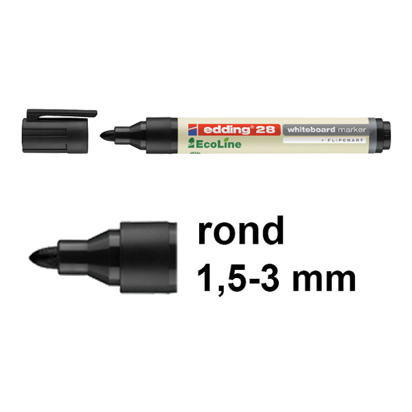 Edding EcoLine 28 whiteboard marker zwart (1,5 - 3 mm rond) 4-28001 240347 - 1